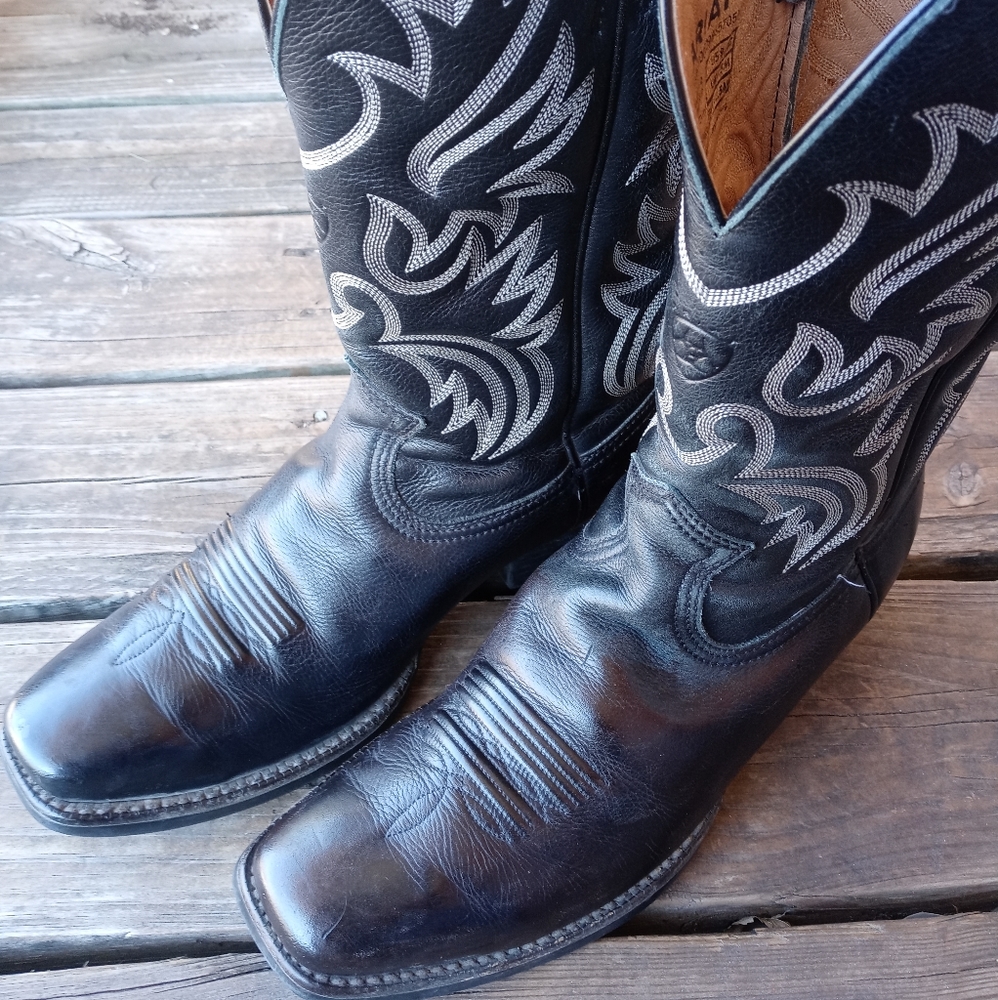 ARIAT Legend Western Square Toe Cowboy Boots Deertan Black 10002296 35705 US Men